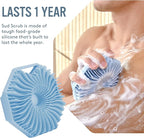 Sud Scrub® Antimicrobial Silicone Body Scrubber, Exfoliating Body Scrubber for Sensitive Skin, Eco Friendly Shower Scrubber for Body, Silicone Body Brush for Showering, Blue