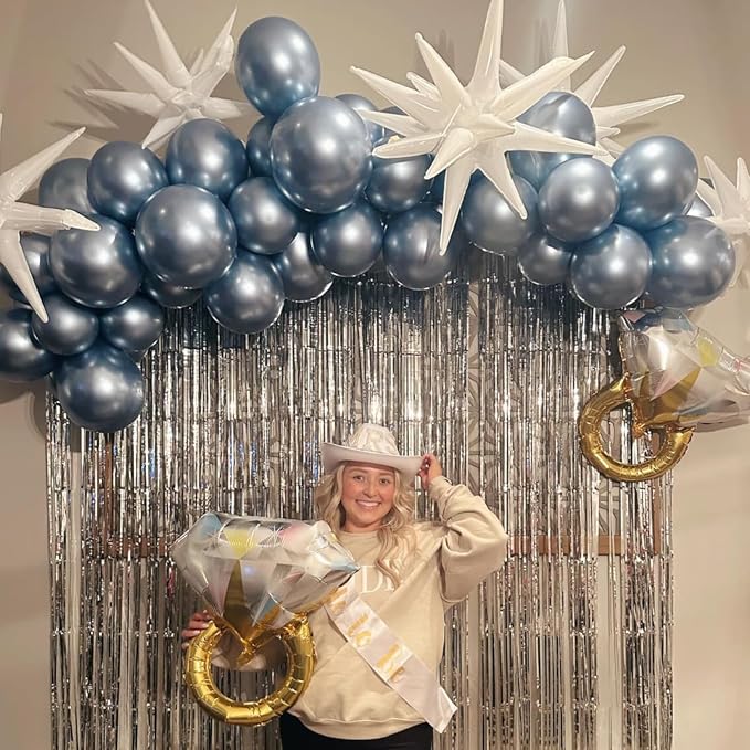Jobkoo Metallic Blue Balloons, 12Inch Chrome Light Blue Balloons 30Pcs Pastel - Image 4