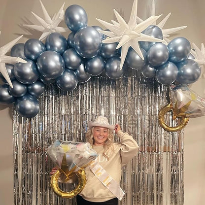 Jobkoo Metallic Blue Balloons, 12Inch Chrome Light Blue Balloons 30Pcs Pastel - Image 4