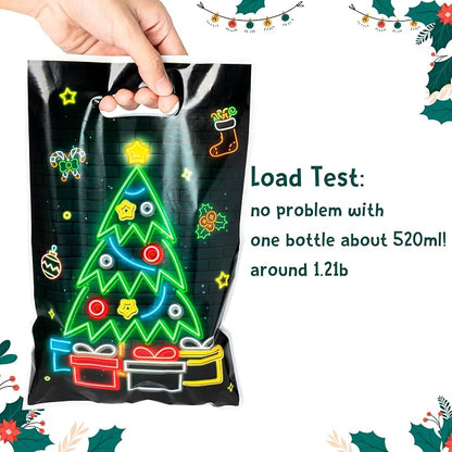 ANGOLIO 50Pcs Christmas Glow in the Dark Favors Bags Print Christmas Tree - Image 6