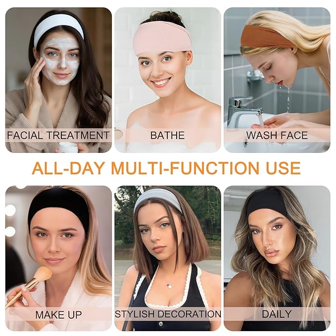 Wide Hairbands for Women Non Slip Workout Yoga Head Bands for Yoga Soft Sweat Headbands for Women's Hair Womens Solid Head Bands Hair Accessories