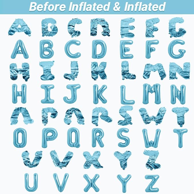 LIOZEOKUN Letter Balloons 16 Inch Alphabet A-Z Mylar Foil Balloons 2 Set - Image 3