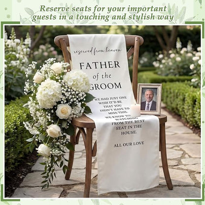 HunnmingRe Groom Father Wedding Memorial Reserved Chair Sign Banner in Loving - Image 6