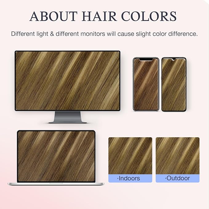 DOORES Invisible Clip in Hair Extensions 18 inch 110g 7pcs, Real Human Hair Invisi Edge Clip in Extensions, Virgin PU Clipins Straight Thickening, 6BT18D Medium Brown Highlighted Dirty Blonde