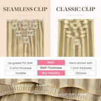 GOO GOO Clip in Hair Extensions Real Human Hair, Remy Human Hair Extensions Clip ins for Women, Natural Human Hair, 20inch 150g 7Pcs, 16/22 Light Blonde Highlighted Golden Blonde
