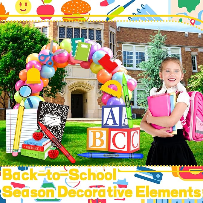 21 Pcs Back to School Balloons Box Sets Include ABC Balloons Box Pencil Crayon - Image 4