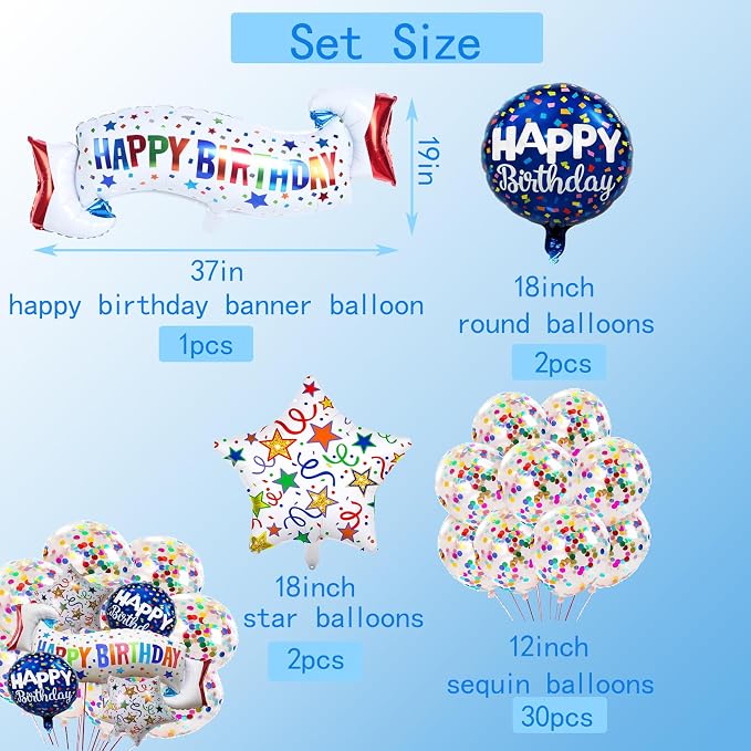Birthday Decoration Set Colorful Happy Birthday Banner Balloon - Image 2