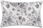 Satin Pillowcase 1 Pack-Black and White Peony Tulips Vintage Floral Silky Pillow Cover for Hair and Skin,King Size 20x36 Inch Soft Cooling Printed Pillow Cases with Hidden Zipper,Gifts for Women Men