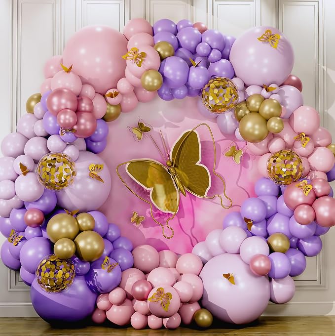 ALL-IN-1 Pink and Purple Balloon Arch Kit & Garland - Image 6