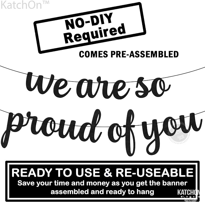 KatchOn Felt We are So Proud of You Banner 8 Feet | No DIY, Congratulations - Image 3