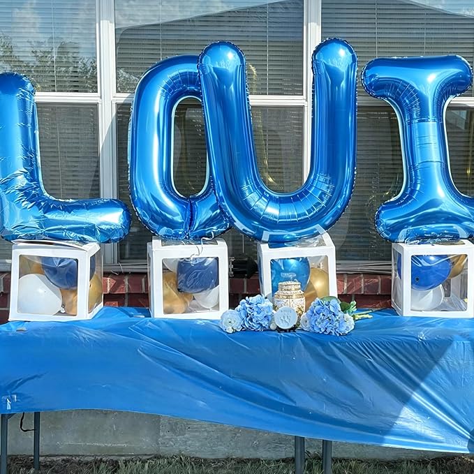 Letter Y Balloon 40 Inch Blue, Giant Alphabet Foil Balloon, Big Mylar Party - Image 2