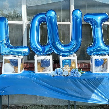 Letter H Balloon 40 Inch Blue, Giant Alphabet Foil Balloon, Big Mylar Party - Image 4