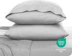 Bare Home Microfiber Pillow Cases - King 20x40 - Cooling Pillowcases - Double Brushed - Easy Care - Envelope Closure (King Pillowcase Set of 2, Cloud Grey)