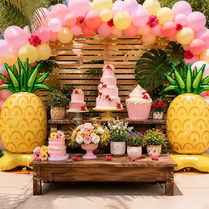 Giant Standing Pineapple Balloons 2 Pack 5 ft Tropical Summer Foil Balloons - Image 7