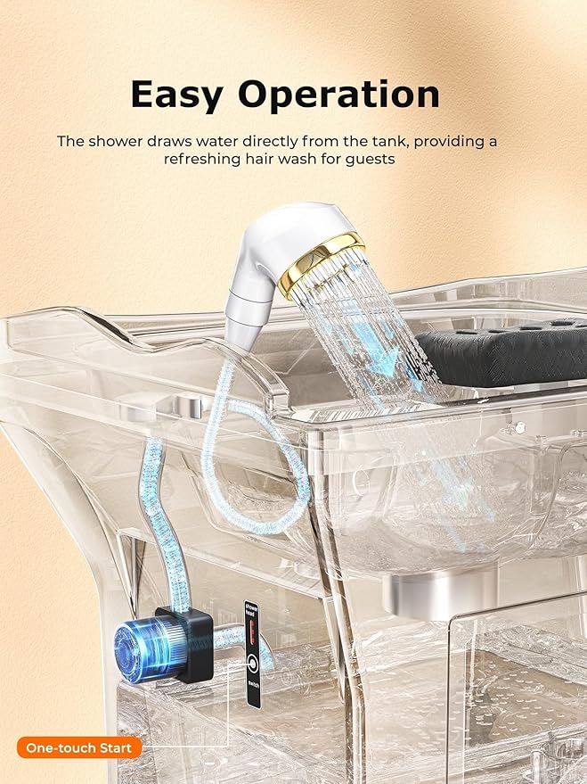 Innovative Touch Screen Dual System Japanese Head Spa Equipment, with 60L Large Water Storage Tank, Support 360°Water Circulation & Light Therapy