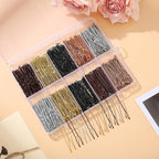400 Pcs Bobby Pins Set, 2 Inch Hair Pins for Women Girls and U-Shaped Pins for Buns, 5 Colors Brown Blonde Black Styling Pins With Storage Box