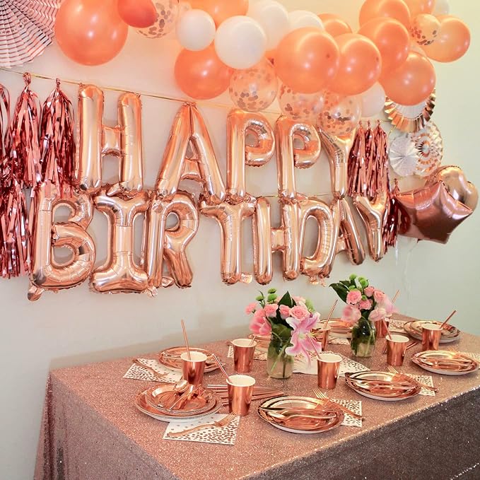 CANREVEL Happy Birthday Banner 13pcs 16 Inch Mylar Foil Letters Sign Balloons - Image 6