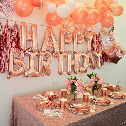 CANREVEL Happy Birthday Banner 13pcs 16 Inch Mylar Foil Letters Sign Balloons - Image 6