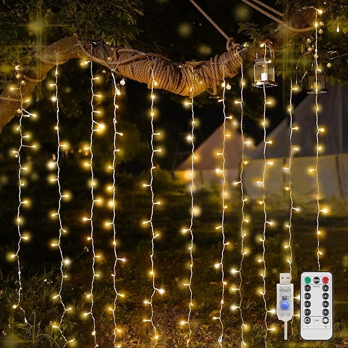 200 LED Curtain Lights Fairy Lights by SUDDUS