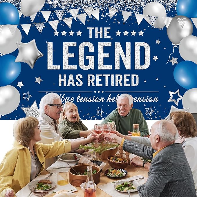 Retirement Banner Party Decortions The Legend Has Retired Banner Decor - Image 2