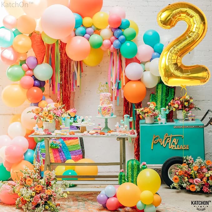 KatchOn Gold Number 2 Balloon 40 Inch 2nd Birthday Decorations - Image 7