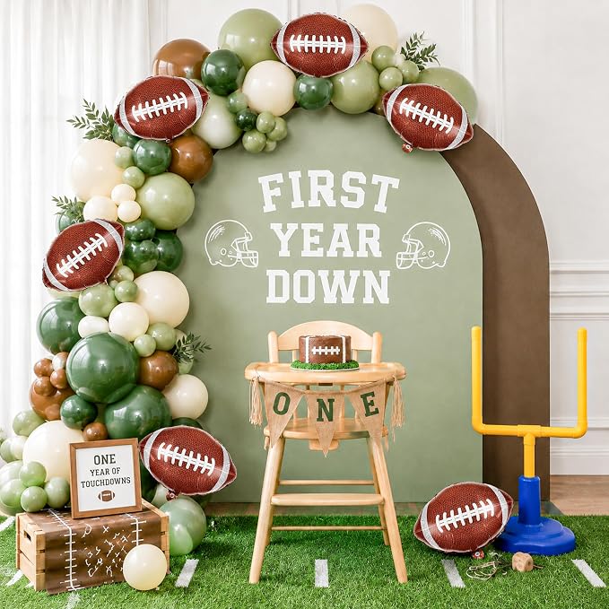 12PCS Football Foil Balloons Rugby Balloons Sports Theme Party Decor | Football - Image 5