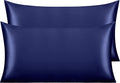 NTBAY 2 Pack Satin King Pillowcases for Hair and Skin, Luxurious and Silky Pillow Cases with Envelope Closure, 20x40 Inches, Navy Blue