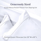 California Design Den Standard Queen Size Pillowcase Set - 400 Thread Count, 100% Cotton Sateen, Set of 2 Pillow Covers, Soft and Breathable - Bright White