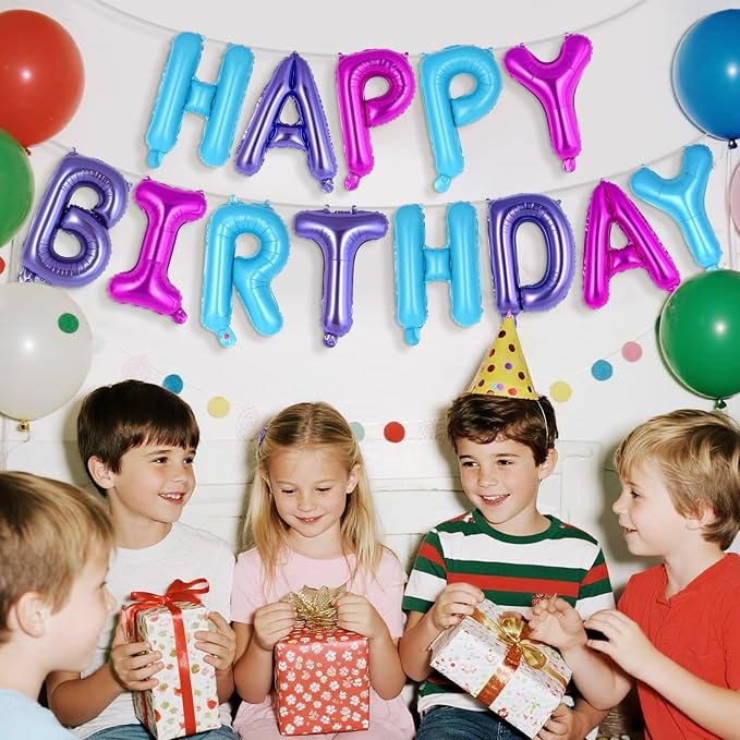 Happy Birthday Balloons Banner, Foil Balloon Personalized Name Letters Balloons - Image 3