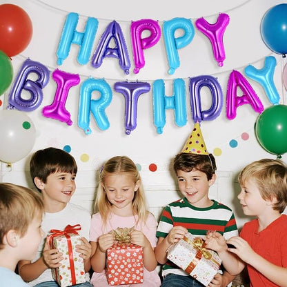 Happy Birthday Balloons Banner, Foil Balloon Personalized Name Letters Balloons - Image 3