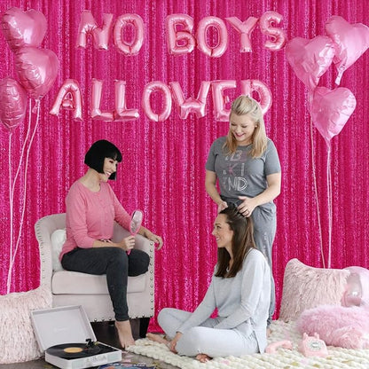 2×8FT-6PCS Fuchsia Sequin Backdrop Curtains Panels, Photography Backdrop - Image 7