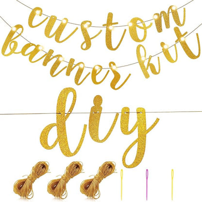 TaoBary 167 Pcs DIY Banner Kit Happy Birthday Glitter Banner Customizable - Image 3