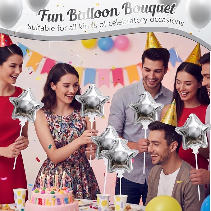 15 Pcs Mini Star Self Inflatable Balloons Bulk - Image 6