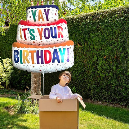 35" 2pk Happy Birthday Foil Balloons "Yay", Colorful | birthday foil balloon - Image 6