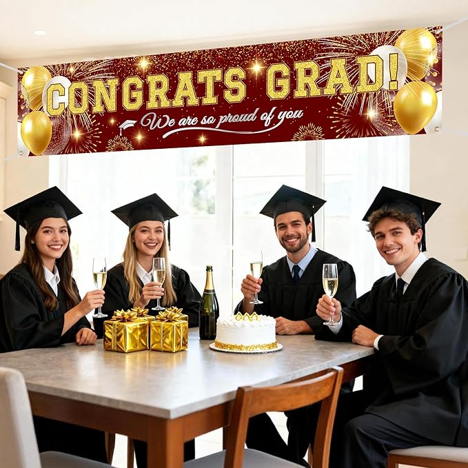 Graduation Banner Decorations | Class of 2026 Congrats Grad Banner Yard Outdoor - Image 4