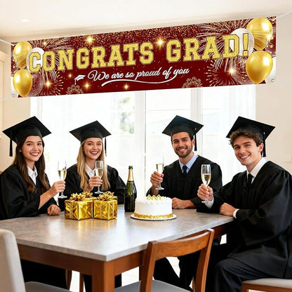 Graduation Banner Decorations | Class of 2026 Congrats Grad Banner Yard Outdoor - Image 4