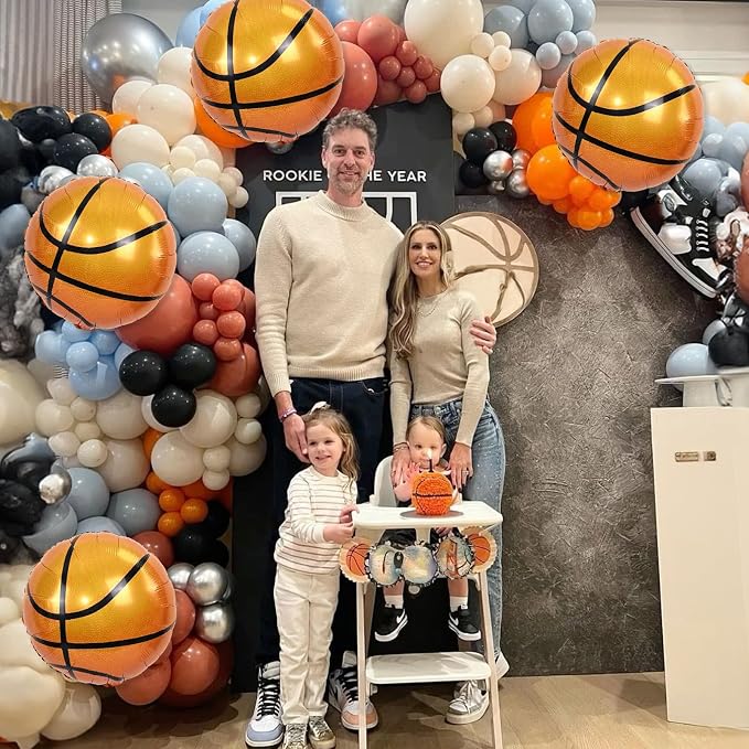 18 Inch Basketball Balloons Decor, Mylar Sport Balloons - Image 4