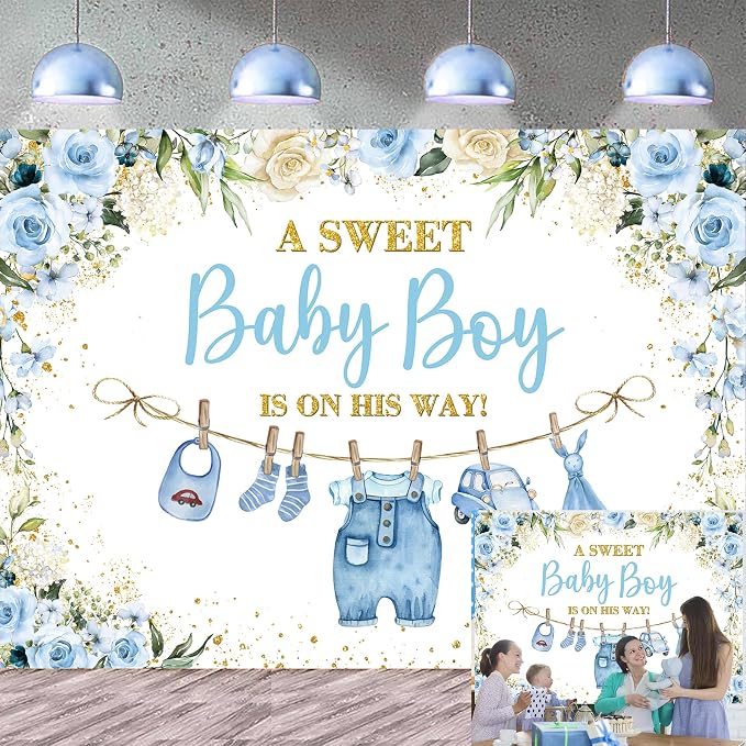 Cute Clothes Baby Shower Backdrop by Unknown