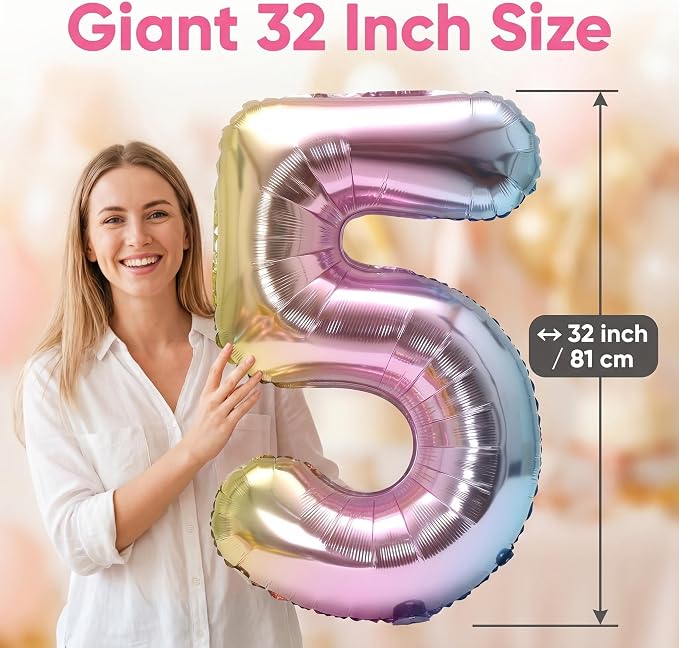 YPSelected 32 Inch Large Foil Helium Number Balloon Birthday Wedding Party 0-9 - Image 4