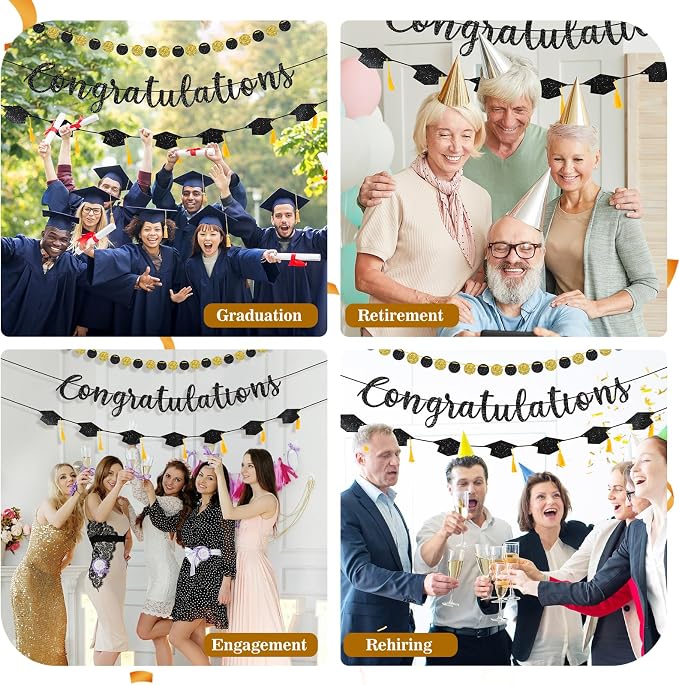 Pre-Strung Congratulations Banner Set, Retirement, Engagement Party, Ready to - Image 6