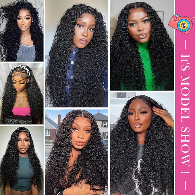 CYNOSURE Lace Front Human Hair Wigs for Black Women 13x4 9A Curly Lace Front Wigs Human Hair Pre Plucked with Baby Hair Natural Black Color(18, Curly Wigs)