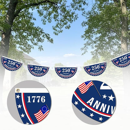 2PCS USA Anniversary 250th Flag, 1.5X3 FT Anniversary Fan Flags, Yard Signs - Image 5