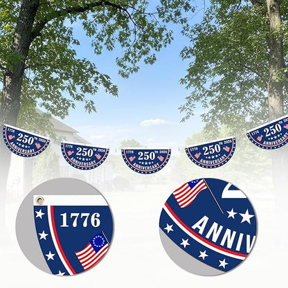 2PCS USA Anniversary 250th Flag, 1.5X3 FT Anniversary Fan Flags, Yard Signs - Image 5