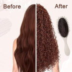 Curly Defining Brush, Curly Hair Styling Brushes Detangler Soft Bristle Hair Brush 1-Pack (Beige)