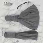 Motique Accessories Wide Cotton Head Band Solid Boho Yoga Style Soft Hairband for Women (Light Grey)