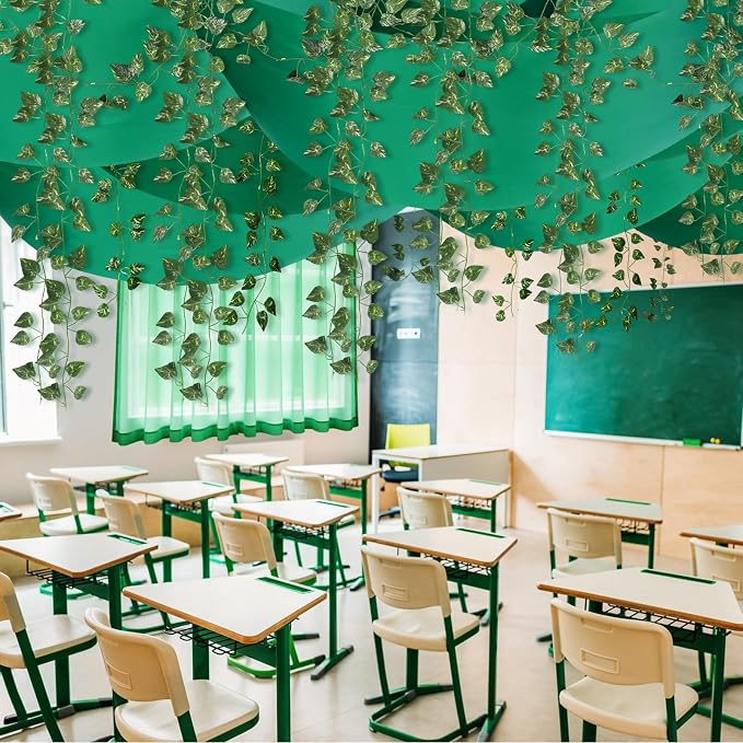 13 Pcs Jungle Classroom Ceiling Decorations Include 12x2 ft Fluorescent Light by VioraWhite