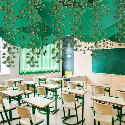 13 Pcs Jungle Classroom Ceiling Decorations Include 12x2 ft Fluorescent Light by VioraWhite