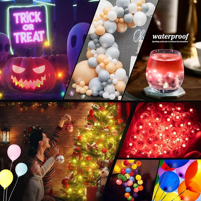 200pcs Red LED Balloon Lights, Mini Led Lights Small Round LED Ball Lamp - Image 6
