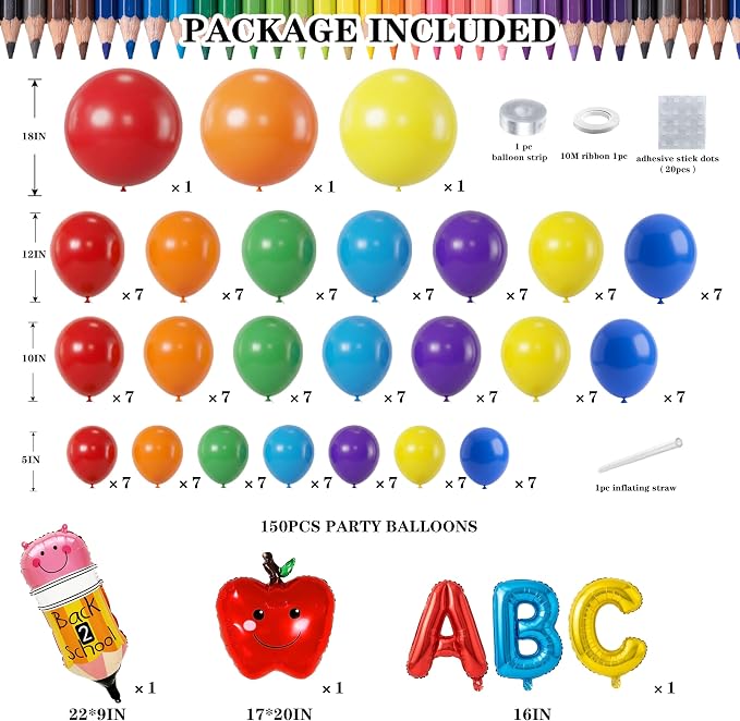 Jenlion 154pcs Balloon Garland Arch Kit, Different Sizes 18 12 10 5 Inch - Image 2