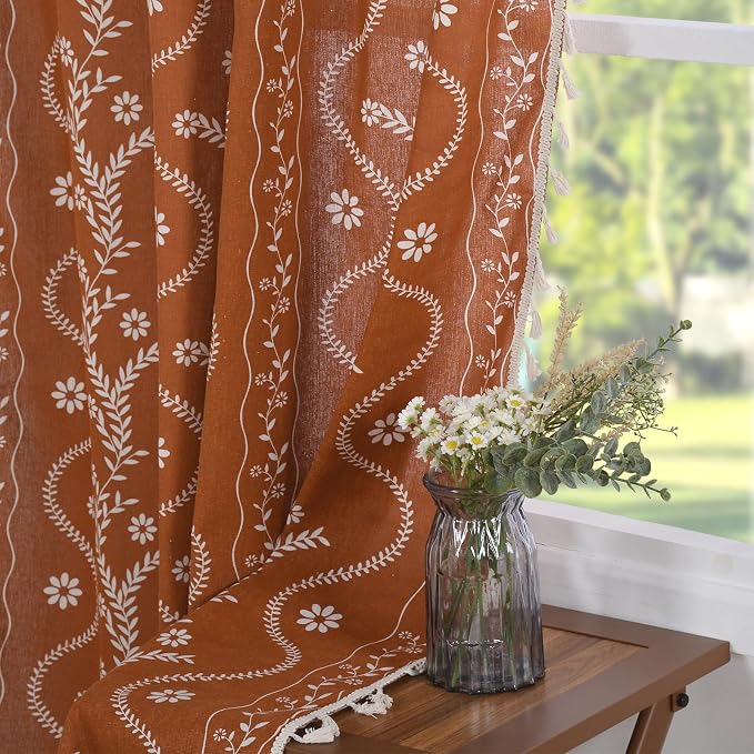 Schweek 108 Inches Long 2 Panels Boho Curtains - Image 7